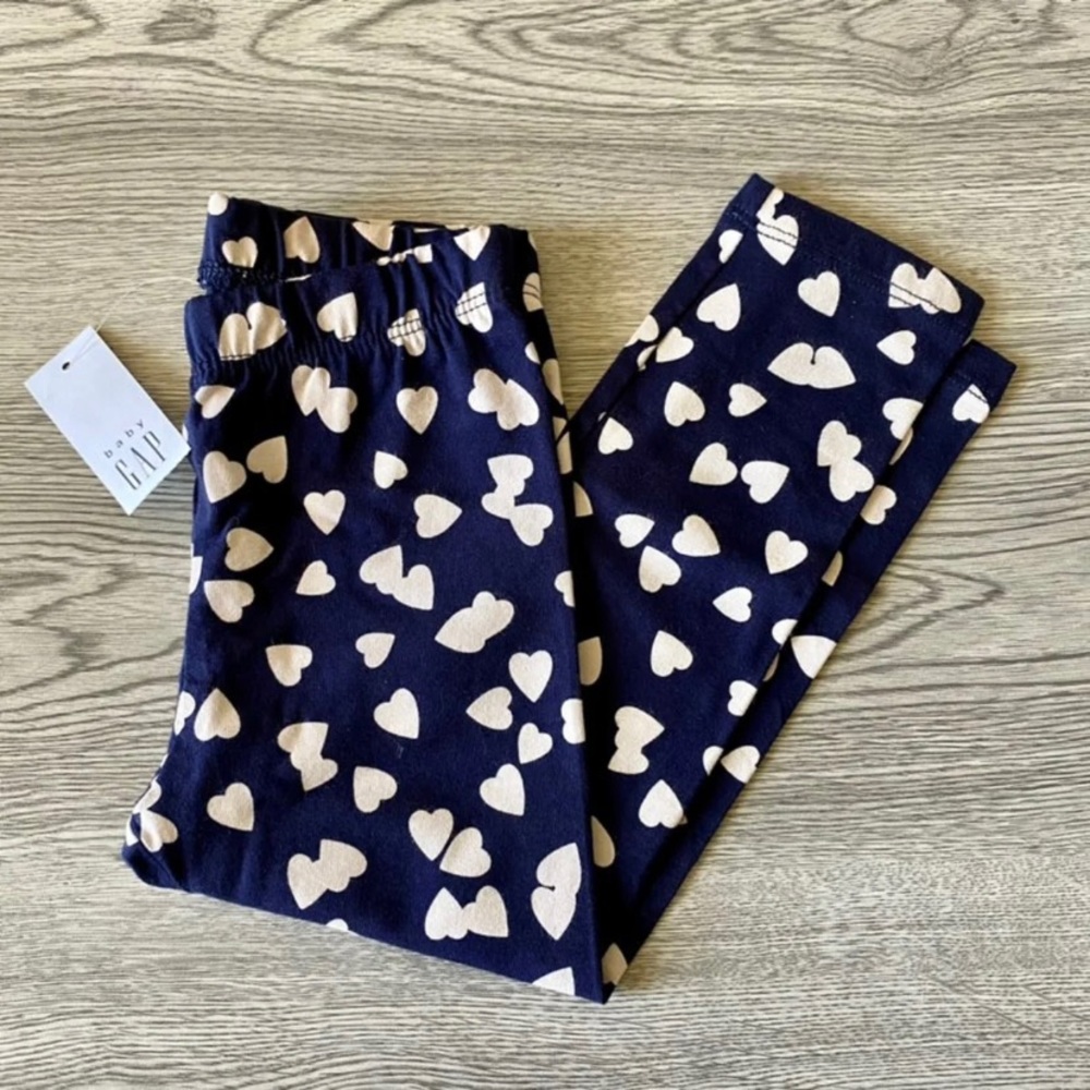 Gap NWT Toddler 2T Blue/White Heart Leggings